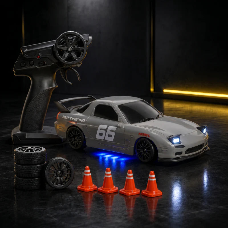 Vortex JDM Style RC Drift Car - 1:24 Scale Mazda RX7 Inspired 4x4 Racing Toy